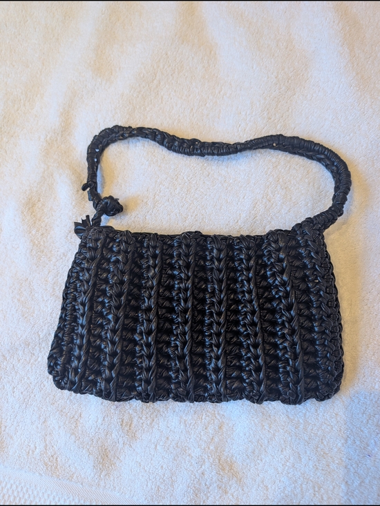 Handbags - Woven Shoulder Bag - Black